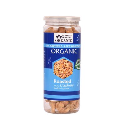 Blessfull Healing Organic Natural, Vegan Tandoori Roasted Whole Cashew Nuts Crunchy Kaju 150 Gram