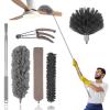 Abizarch 6Pcs Cleaning Duster Kit with Extension Long Handle Bendable Feather Duster Detachable Gap Duster Cleaner Replaceable Dusters Washable Chenille Microfiber High Duster for Ceiling Fan Cobweb B view 2