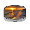 Pill Box 3 Compartment Square Small Pill Case Travel Pillbox for Purse Pocket Sunset at Honeymoon Island State Park Metal Medicine Organizer Portable Pill Container Holder to Hold Vitamins Medication view 2