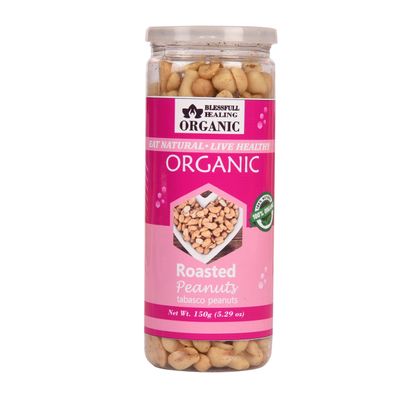 Blessfull Healing Organic Natural, Vegan Tabasco Roasted Peanuts Crunchy Healthy Snacks 150 Gram
