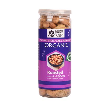 Blessfull Healing Organic Natural, Vegan Cheesy Chipotle Roasted Whole Cashew Nuts Crunchy Kaju 150 Gram