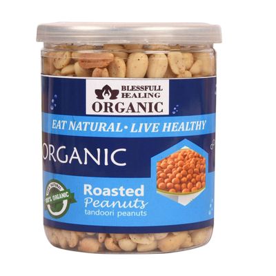 Blessfull Healing Organic Natural, Vegan Tandoori Roasted Peanuts Crunchy Healthy Snacks 250 Gram