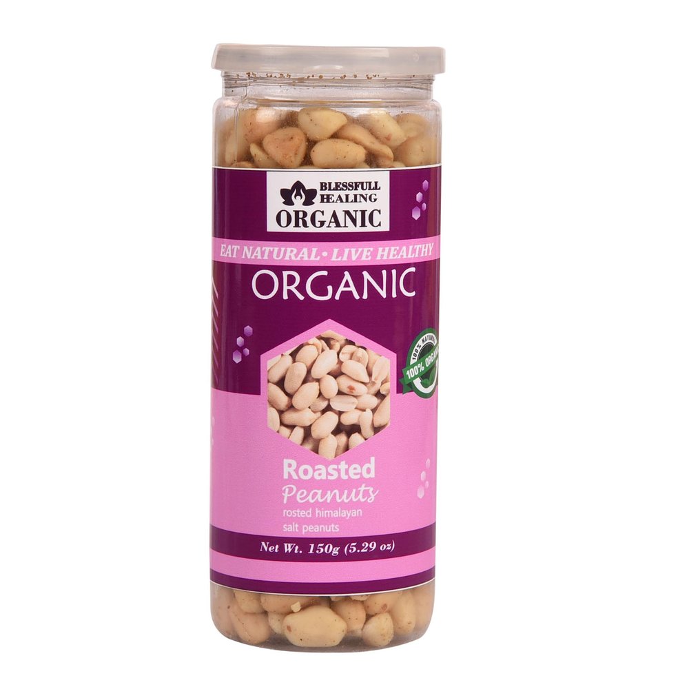 Blessfull Healing Organic Natural, Vegan Himalayan Punjabi Pakistani Pakistani Salt Roasted Peanuts Crunchy Healthy Snacks 150 Gram