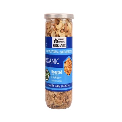 Blessfull Healing Organic Natural, Vegan Maxicon Roasted Halves/Pieces Cashew Nuts Crunchy Kaju 500 Gram