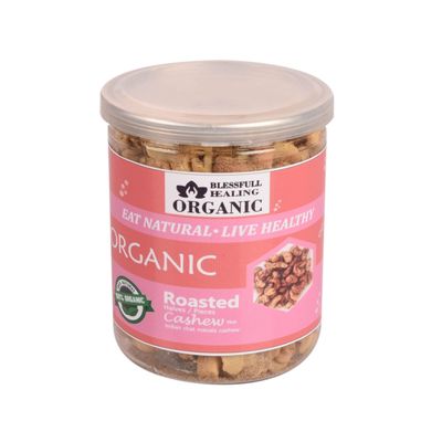 Blessfull Healing Organic Natural, Vegan Indian Chat Masala Roasted Halves/Pieces Cashew Nuts Crunchy Kaju 300 Gram