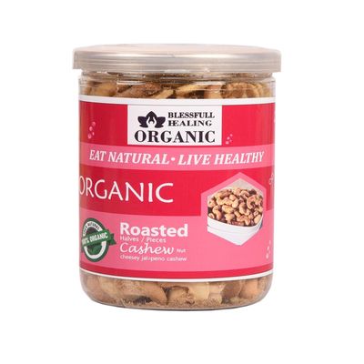 Blessfull Healing Organic Natural, Vegan Cheesy Jalapeno Roasted Halves/Pieces Cashew Nuts Crunchy Kaju 500 Gram