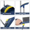 Abizarch Broom and Dustpan Set with Shower Cleaning Brush Portable Broom Dustpan Combo with Comb Teeth Upright Standing Floor Brush and Dustpan 180 Rotating Broom Dustpan with Broom Clip for Home Off view 2