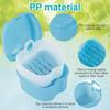Abizarch Denture Case Denture Bath Box False Teeth Storage Box with Rinsing Basket Portable False Teeth Storage Case Orthodontic Dental Retainer Box for False Teeth Storage Soaking Cleaning(Wathet) view 2