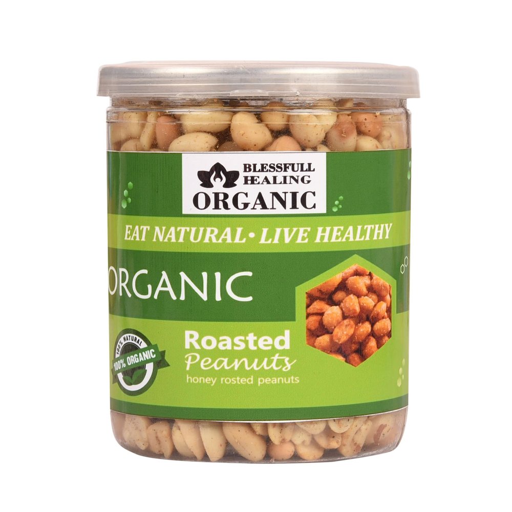 Blessfull Healing Organic Natural, Vegan Honey Roasted Peanuts Crunchy Healthy Snacks 250 Gram