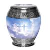 GO NAUTICAL INSTRUMENTS Heavenly Cross Cremation Urns for Women for Funeral, Burial or Home. Cremation Urns for Adult Ashes, 10X6 inches, Blue & Silver view 1