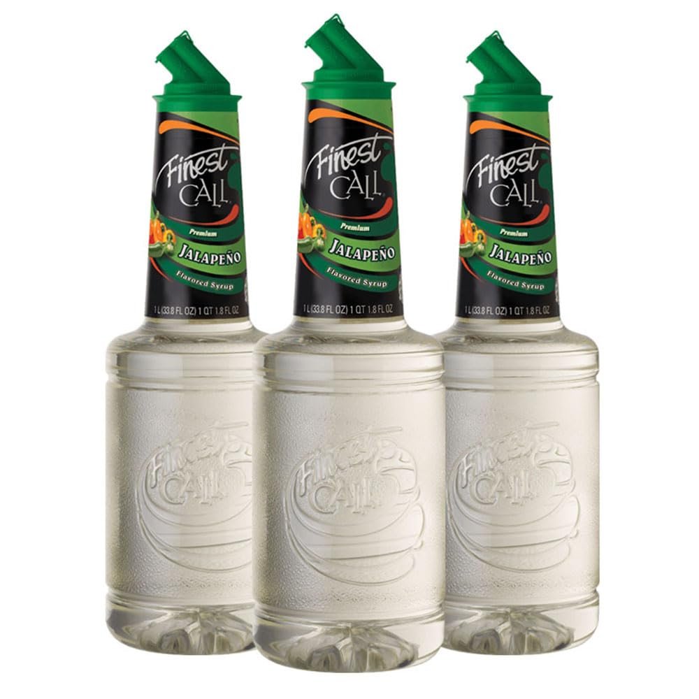 Finest Call Premium Jalapeo Flavored Syrup, 1 Liter Bottle (33.8 Fl Oz), Pack of 3