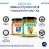 THEARG THE ARG | Pack Chickpeas Hummus with Red Pepper + Pistachios | for Chips Crackers Bread and More | Natural Healthy Snacks view 3