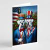 Caroline's Treasures All American White Boxer Greeting Cards Pack of 8 Blank Cards with Envelopes Whimsical A7 Size 5x7 Blank Note Cards view 1
