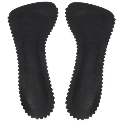 minkissy 1pair High Heel Insoles Design Breathable Leather Shoe Pads for Women Foot Care Cushions for Daily Use Black