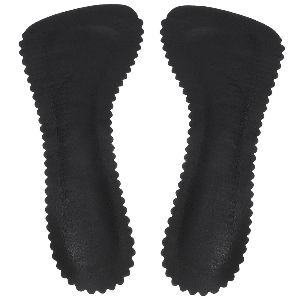 minkissy 1pair High Heel Insoles Design Breathable Leather Shoe Pads for Women Foot Care Cushions for Daily Use Black