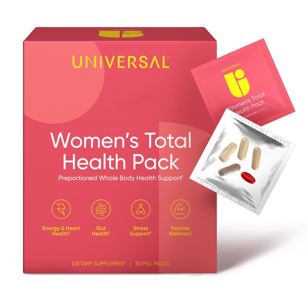 Women's Total Health Daily Vitamin Packs - All in One Multivitamin for Women, Essential Vitamins & Minerals for Energy, Stress, Digestion & Gut Health, Female Wellness Supplement, 30 Packets