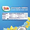 Dole Pineapple Tidbits in Coconut Water - Dole Fruit Bowls Snacks - 4 oz Fruit Bowls - 24 Pack view 2