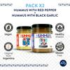 THEARG THE ARG | Pack Chickpeas Hummus with Black Garlic + Red Pepper | for Chips Crackers Bread and More | Natural Healthy Snacks view 3