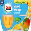 Dole Diced Mango in 100% Fruit Juice - Dole Fruit Bowls - 4 oz Bowls view 1