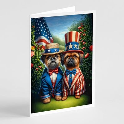 Caroline's Treasures All American Brussels Griffon Greeting Cards Pack of 8 Blank Cards with Envelopes Whimsical A7 Size 5x7 Blank Note Cards