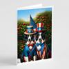 Caroline's Treasures All American Border Collie Greeting Cards Pack of 8 Blank Cards with Envelopes Whimsical A7 Size 5x7 Blank Note Cards view 1