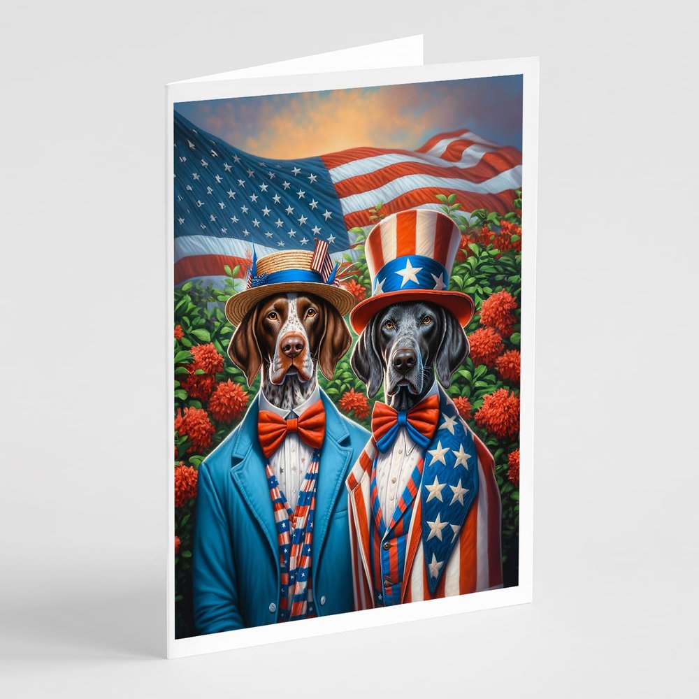 Caroline's Treasures All American Pointer Greeting Cards Pack of 8 Blank Cards with Envelopes Whimsical A7 Size 5x7 Blank Note Cards