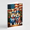 Caroline's Treasures All American Corgi Greeting Cards Pack of 8 Blank Cards with Envelopes Whimsical A7 Size 5x7 Blank Note Cards view 1
