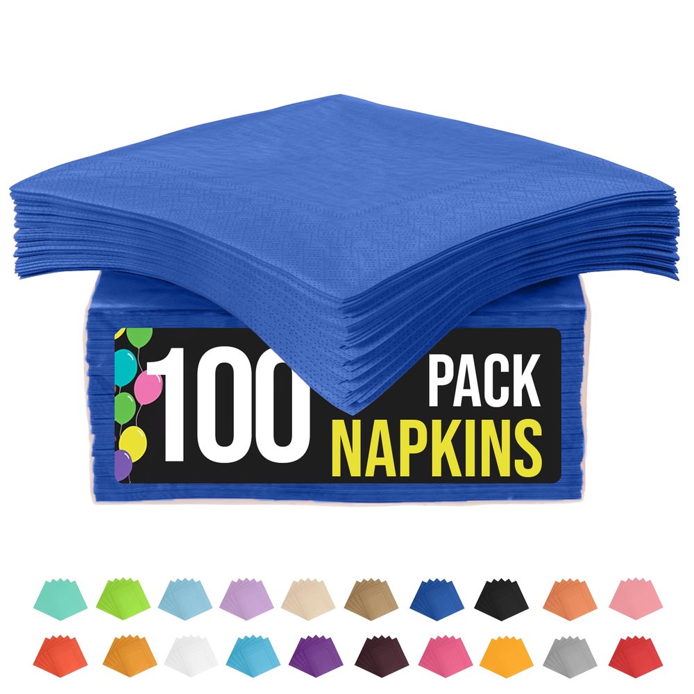 Party Solids Dark Blue Napkins Disposable Everyday 100 Pcs 2 Ply Dark Blue Cocktail Napkins Paper Everyday For Parties & Party Supplies