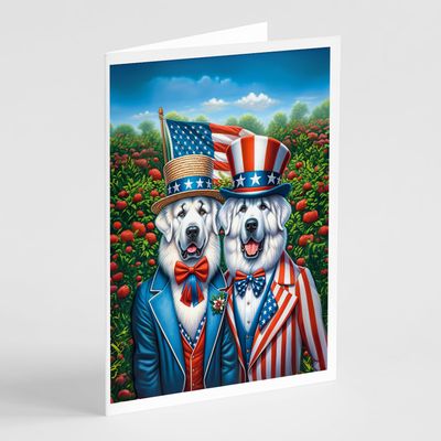 Caroline's Treasures All American Great Pyrenees Greeting Cards Pack of 8 Blank Cards with Envelopes Whimsical A7 Size 5x7 Blank Note Cards
