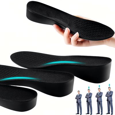 Brandone Height Insoles Boosters,Shoe Risers Men,Heel Lifts for Achilles Tendonitis,Shoe Lift for Women Uneven Legs,Height Increase Insoles for Men,Taller Shoe Inserts (10.75''Lx2''UP) (1Pair)