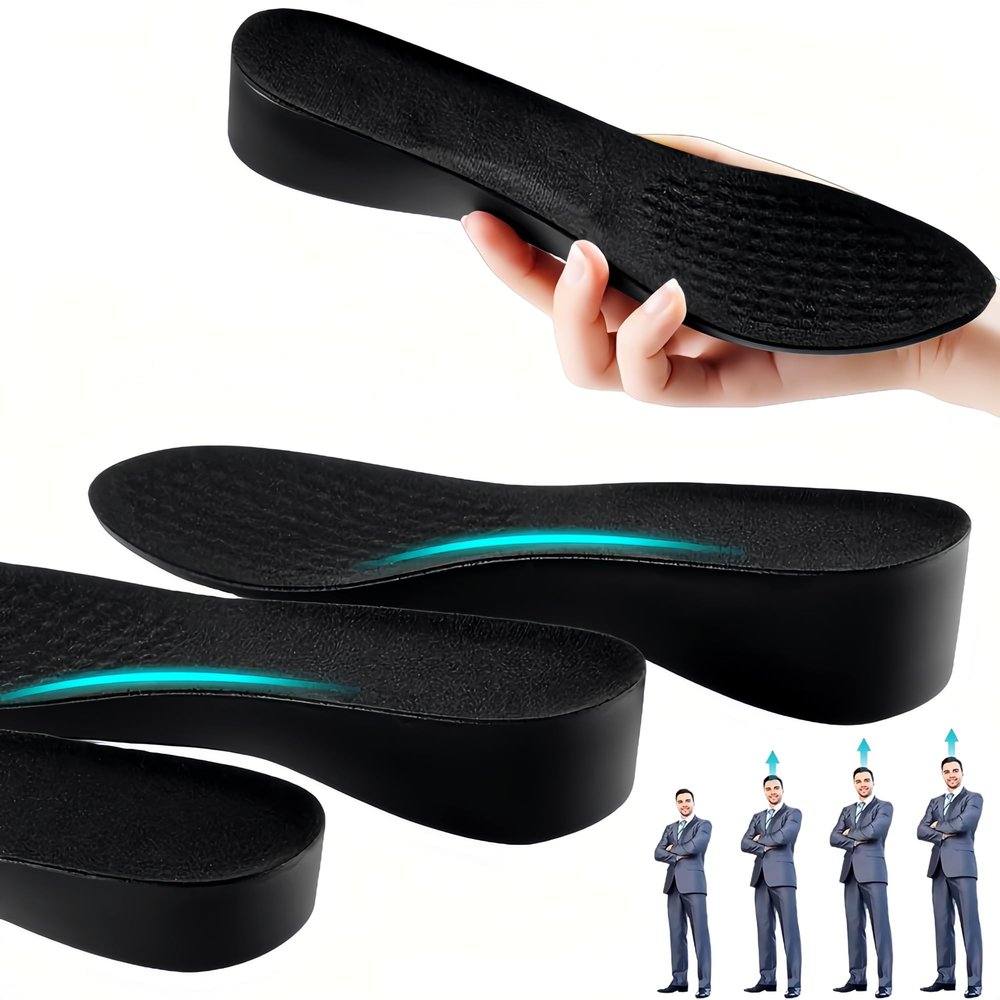 Brandone Height Insoles Boosters,Shoe Risers Men,Heel Lifts for Achilles Tendonitis,Shoe Lift for Women Uneven Legs,Height Increase Insoles for Men,Taller Shoe Inserts (10.75''Lx2''UP) (1Pair)
