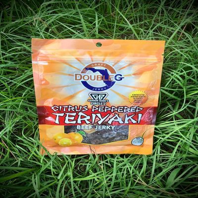 Double G Craft Jerky Quality Snack | Healthy Beef Jerky Snack | Excellent Energy for Disc Golfers | Garrett Gurthie Jerky | (2.5 Ounce, Gannon Buhr Citrus Peppered Teriyaki Beef)