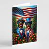 Caroline's Treasures All American Rottweiler Greeting Cards Pack of 8 Blank Cards with Envelopes Whimsical A7 Size 5x7 Blank Note Cards view 1
