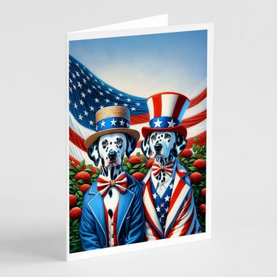 Caroline's Treasures All American Dalmatian Greeting Cards Pack of 8 Blank Cards with Envelopes Whimsical A7 Size 5x7 Blank Note Cards