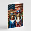 Caroline's Treasures All American Collie Greeting Cards Pack of 8 Blank Cards with Envelopes Whimsical A7 Size 5x7 Blank Note Cards view 1
