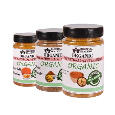 Blessfull Healing Organic Vegetarian Spice Combo Pack of 3 Combo #85