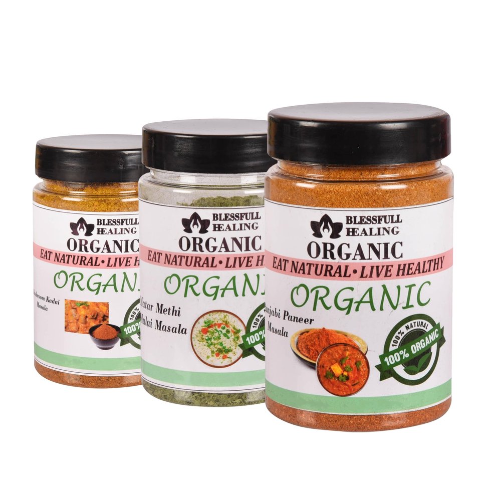 Blessfull Healing Organic Vegetarian Spice Combo Pack of 3 Combo #82