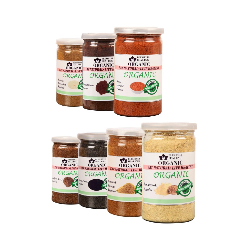 Blessfull Healing Organic Raw Spices Powder Spice Combo Pack of 7 Combo #28