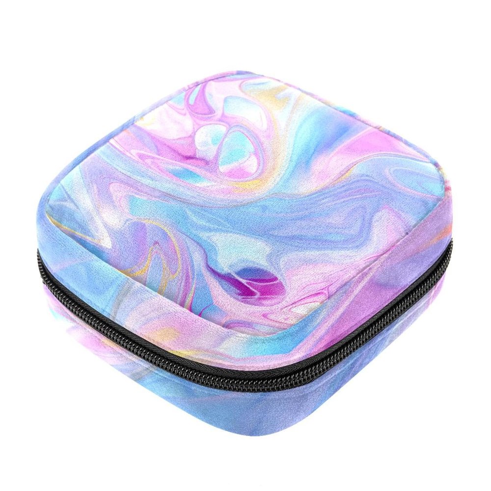 Period Bag,Sanitary Napkin Storage Bag,Blue Marble Pattern Abstract,Tampon Bag for Purse