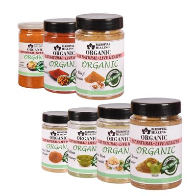 Blessfull Healing Organic Vegetarian Spice Combo Pack of 7 Combo #40