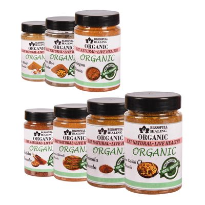 Blessfull Healing Organic Vegetarian Spice Combo Pack of 7 Combo #37