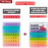 7 Times a Day Weekly Pill Box Organizer Case, Secure 7X Pillbox with Medication Schedule (997-389 Combo) view 2