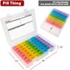 7 Times a Day Weekly Pill Box Organizer Case, Secure 7X Pillbox with Medication Schedule (997-389 Combo) view 4