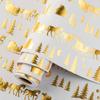 Homeral Christmas Wrapping Paper Roll - 46.8 sq.ft. 3D Embossed Sleigh, Carriage, Tree, Moon, House With Gold Foil for New Year Celebration - 17in x 33ft view 1