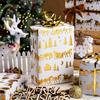 Homeral Christmas Wrapping Paper Roll - 46.8 sq.ft. 3D Embossed Sleigh, Carriage, Tree, Moon, House With Gold Foil for New Year Celebration - 17in x 33ft view 3