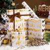 Homeral Christmas Wrapping Paper Roll - 46.8 sq.ft. 3D Embossed Sleigh, Carriage, Tree, Moon, House With Gold Foil for New Year Celebration - 17in x 33ft view 4