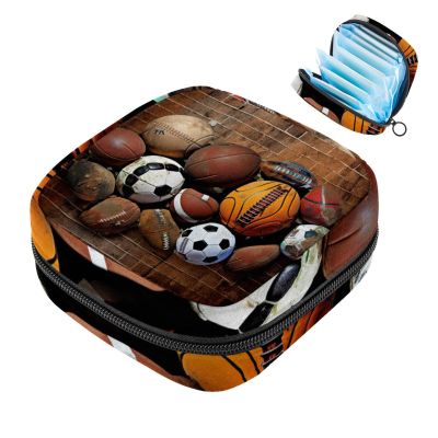 VTGHDEEQ Sanitary Napkin Storage Bag,Period Bag,Pad Bag,Basketball Football Baseball,Period Pouch, V6em9amguqsp, By3a4zpqevrw