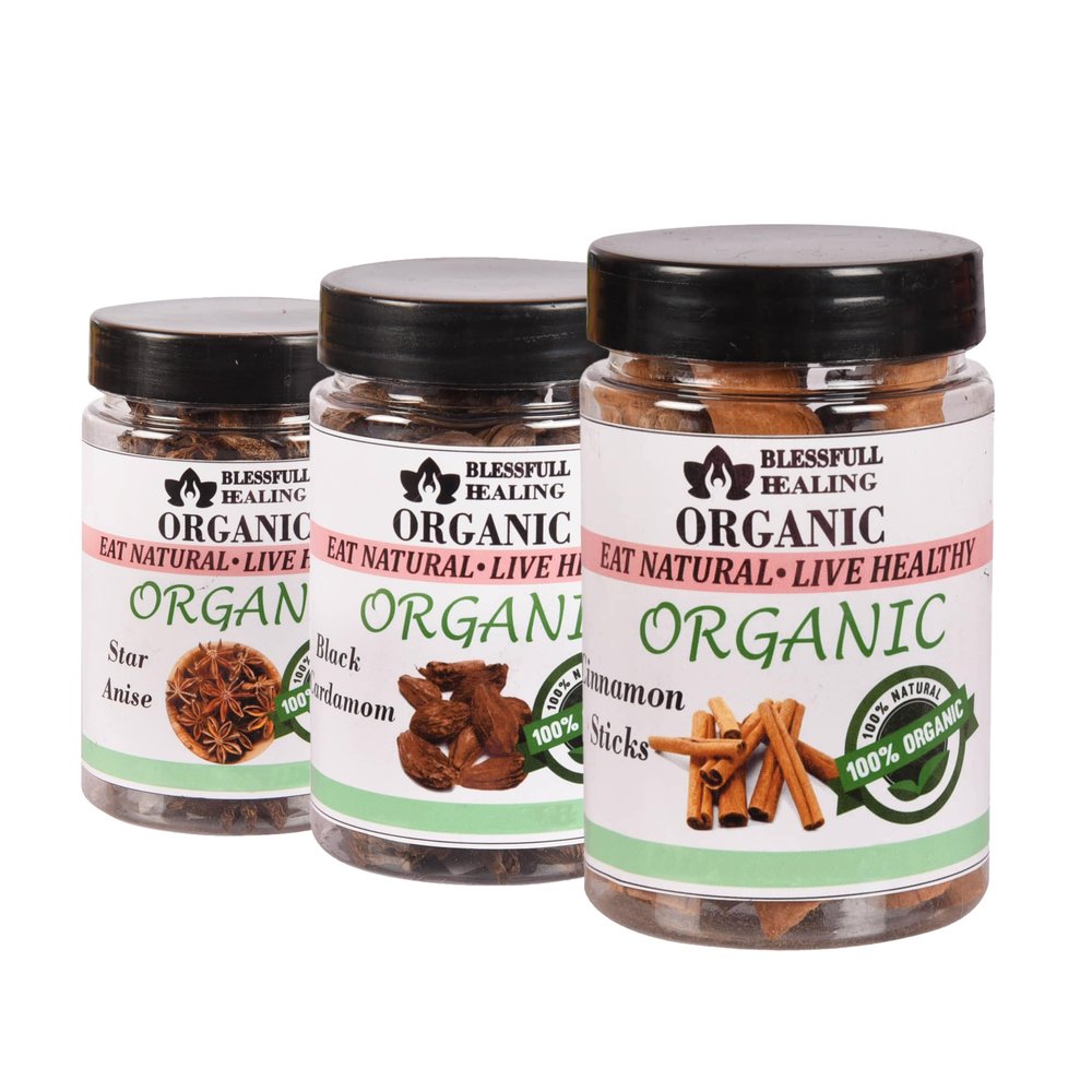 Blessfull Healing Organic Raw Spices Combo Pack of 3 Combo #44