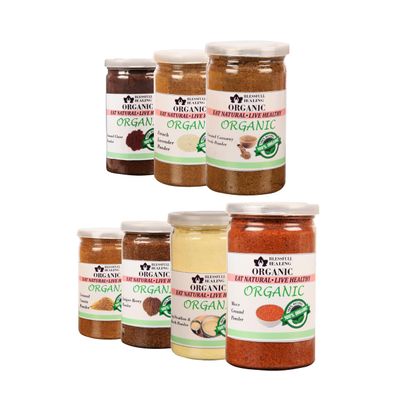 Blessfull Healing Organic Raw Spices Powder Spice Combo Pack of 7 Combo #24
