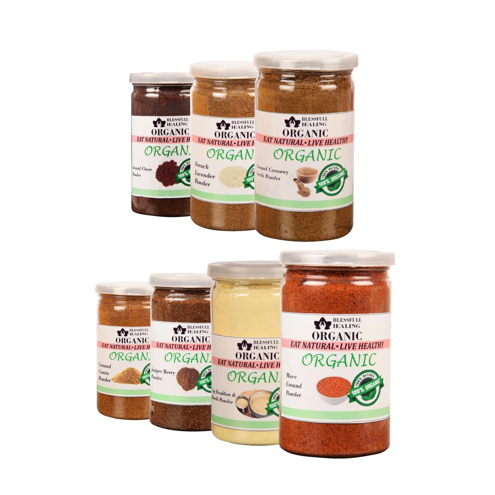 Blessfull Healing Organic Raw Spices Powder Spice Combo Pack of 7 Combo #24